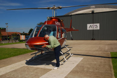 G-ETUS Jet Ranger ready for my weekend at Eastwell Manor.